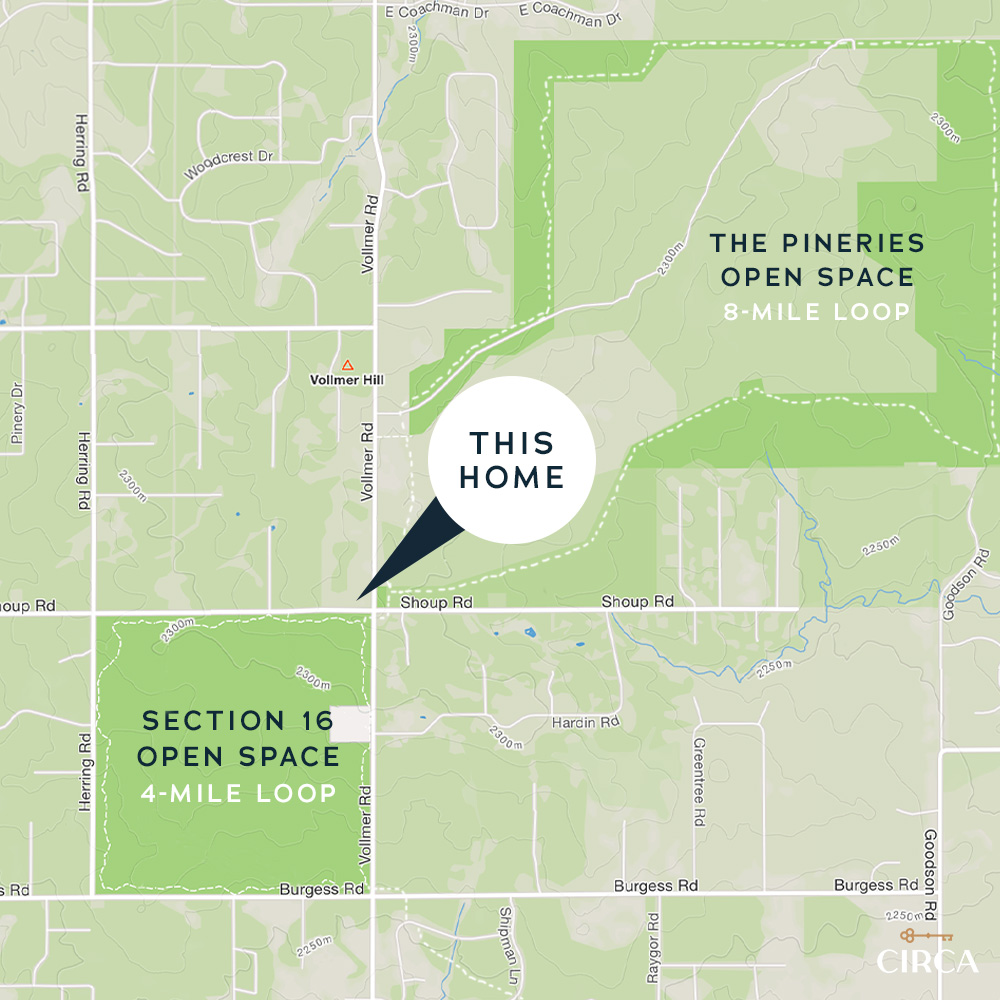 Home is located right across from both Black Forest Section 16 and The Pineries Open Space trails.